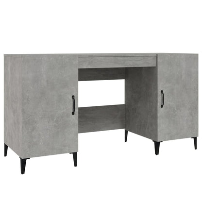 Desk 140x50x75 cm processed wood concrete gray