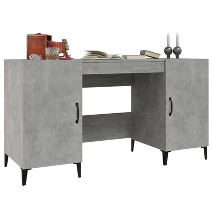 Desk 140x50x75 cm processed wood concrete gray