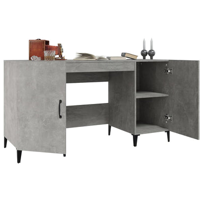 Desk 140x50x75 cm processed wood concrete gray