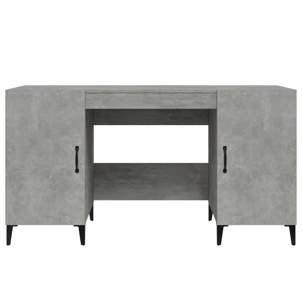Desk 140x50x75 cm processed wood concrete gray