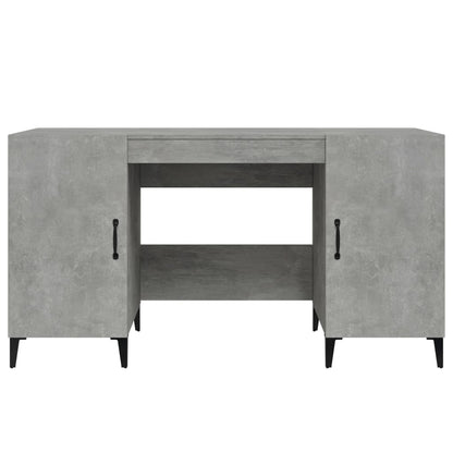 Desk 140x50x75 cm processed wood concrete gray