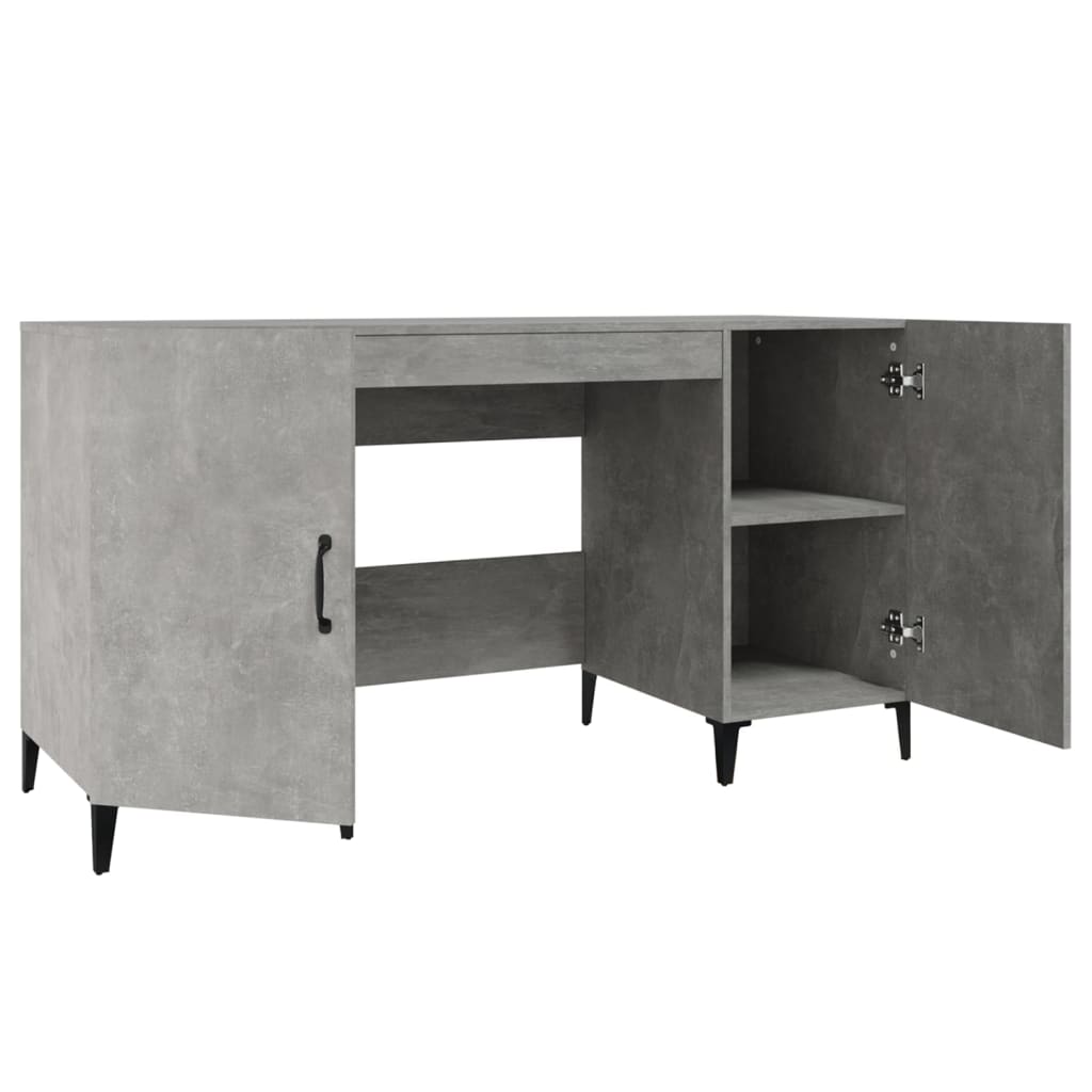 Desk 140x50x75 cm processed wood concrete gray