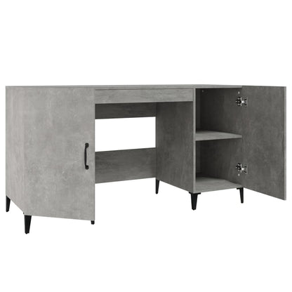 Desk 140x50x75 cm processed wood concrete gray
