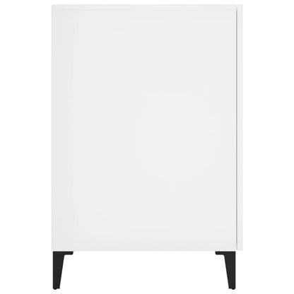 Desk 140x50x75 cm processed wood high-gloss white