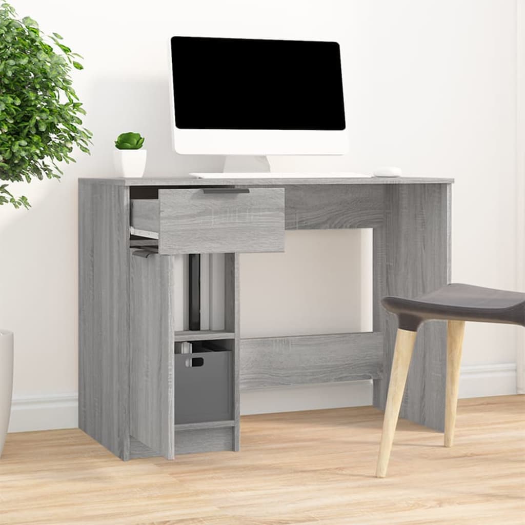 Desk 100x50x75 cm processed wood gray sonoma oak color