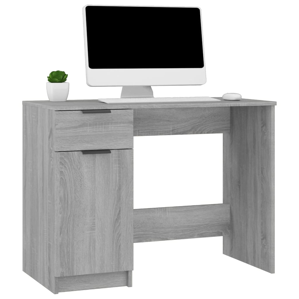 Desk 100x50x75 cm processed wood gray sonoma oak color