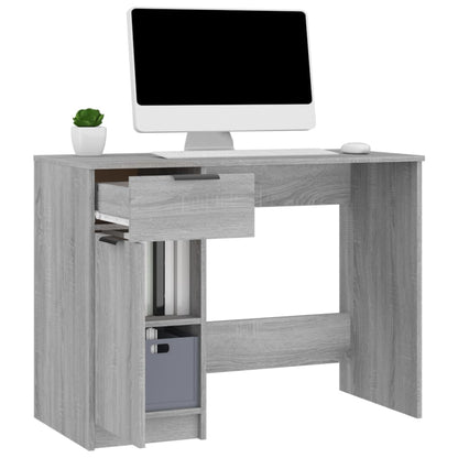 Desk 100x50x75 cm processed wood gray sonoma oak color