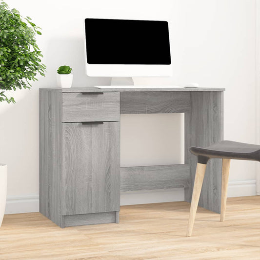 Desk 100x50x75 cm processed wood gray sonoma oak color