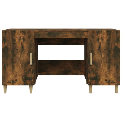 Bureau 140x50x75 cm bewerkt hout gerookt eikenkleurig