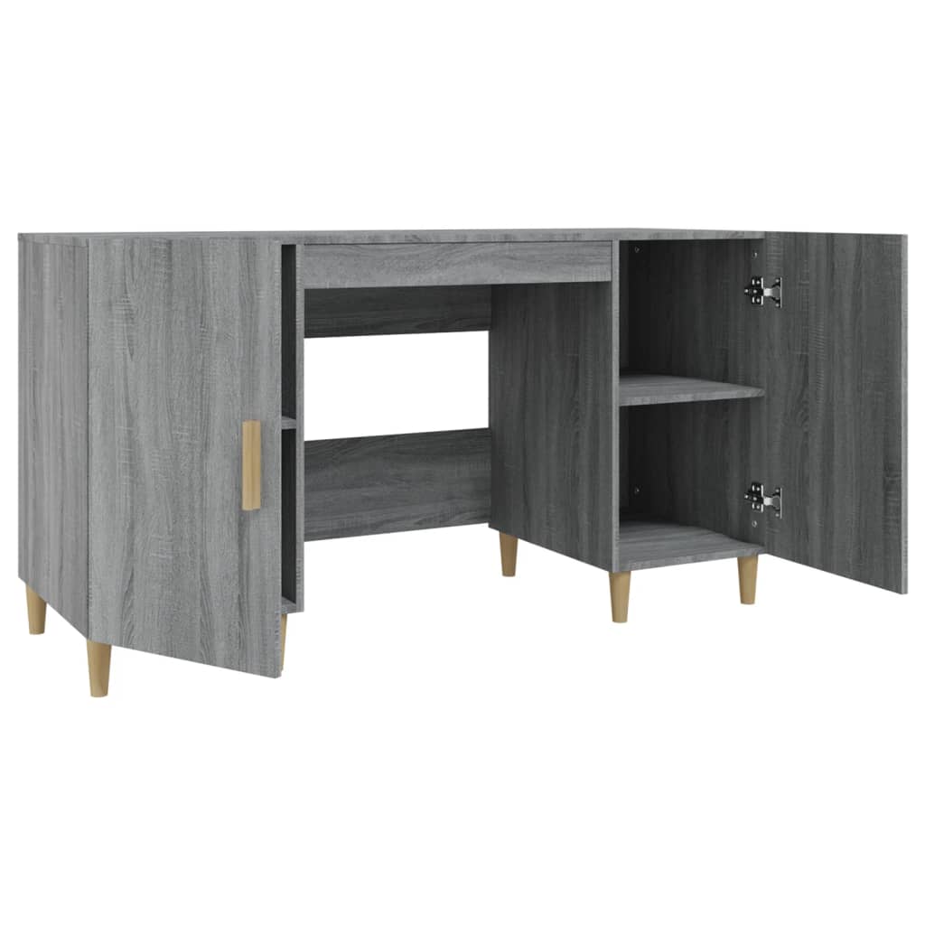 Bureau 140x50x75 cm bewerkt hout grijs sonoma eikenkleurig