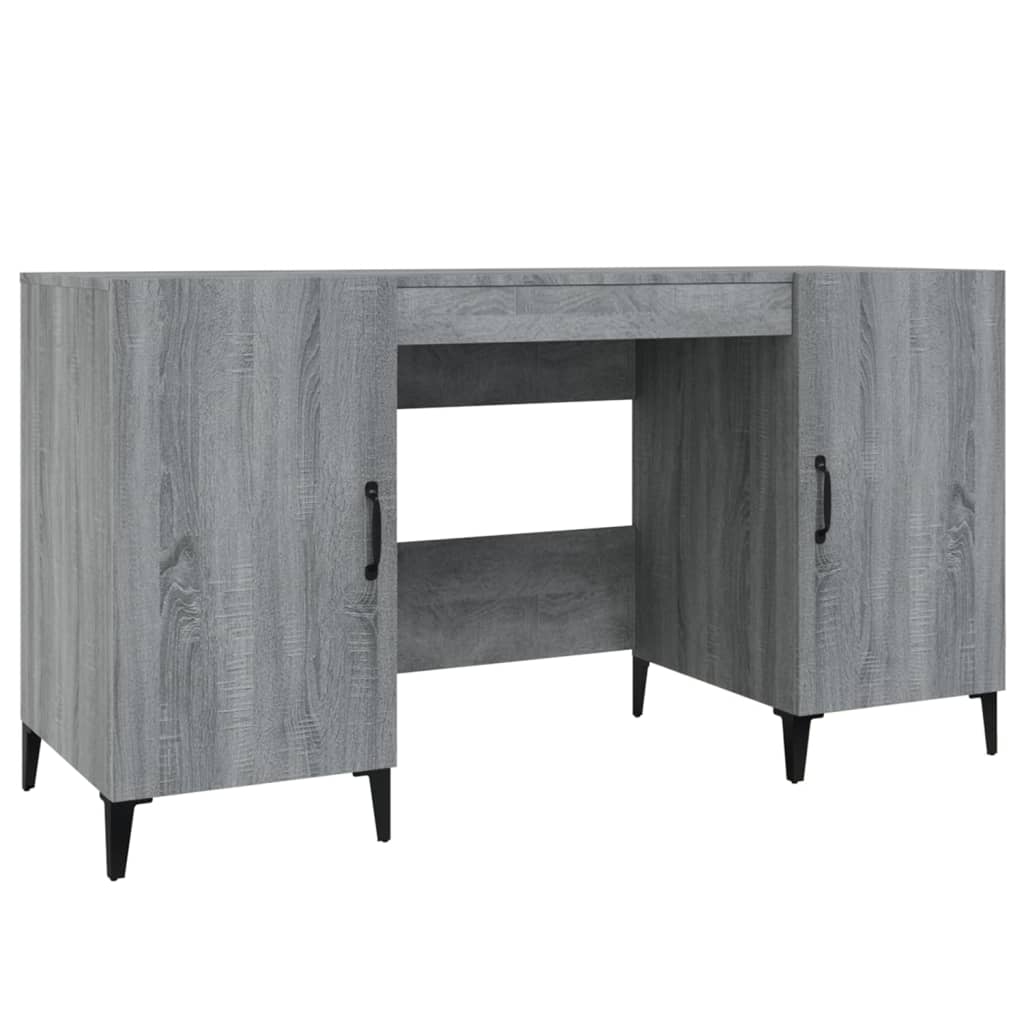 Bureau 140x50x75 cm bewerkt hout grijs sonoma eikenkleurig