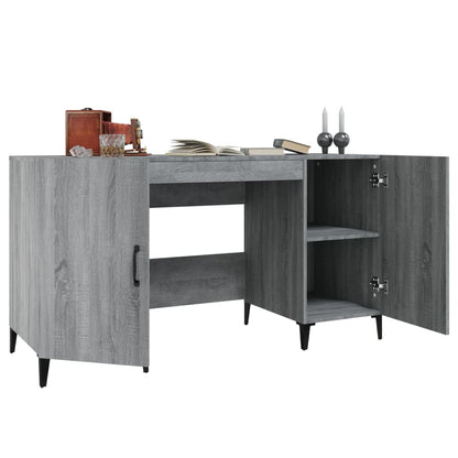 Bureau 140x50x75 cm bewerkt hout grijs sonoma eikenkleurig