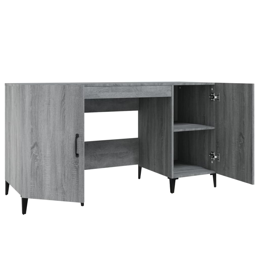 Bureau 140x50x75 cm bewerkt hout grijs sonoma eikenkleurig