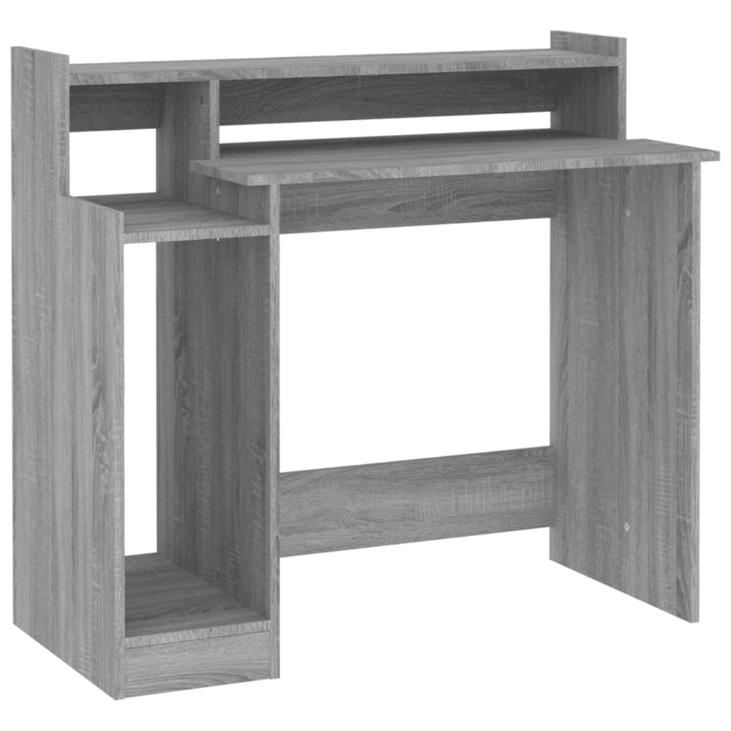 Desk with LED lighting 97x45x90 cm wood gray sonoma oak