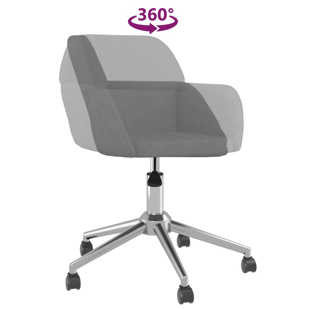 Office chair swivel fabric light gray