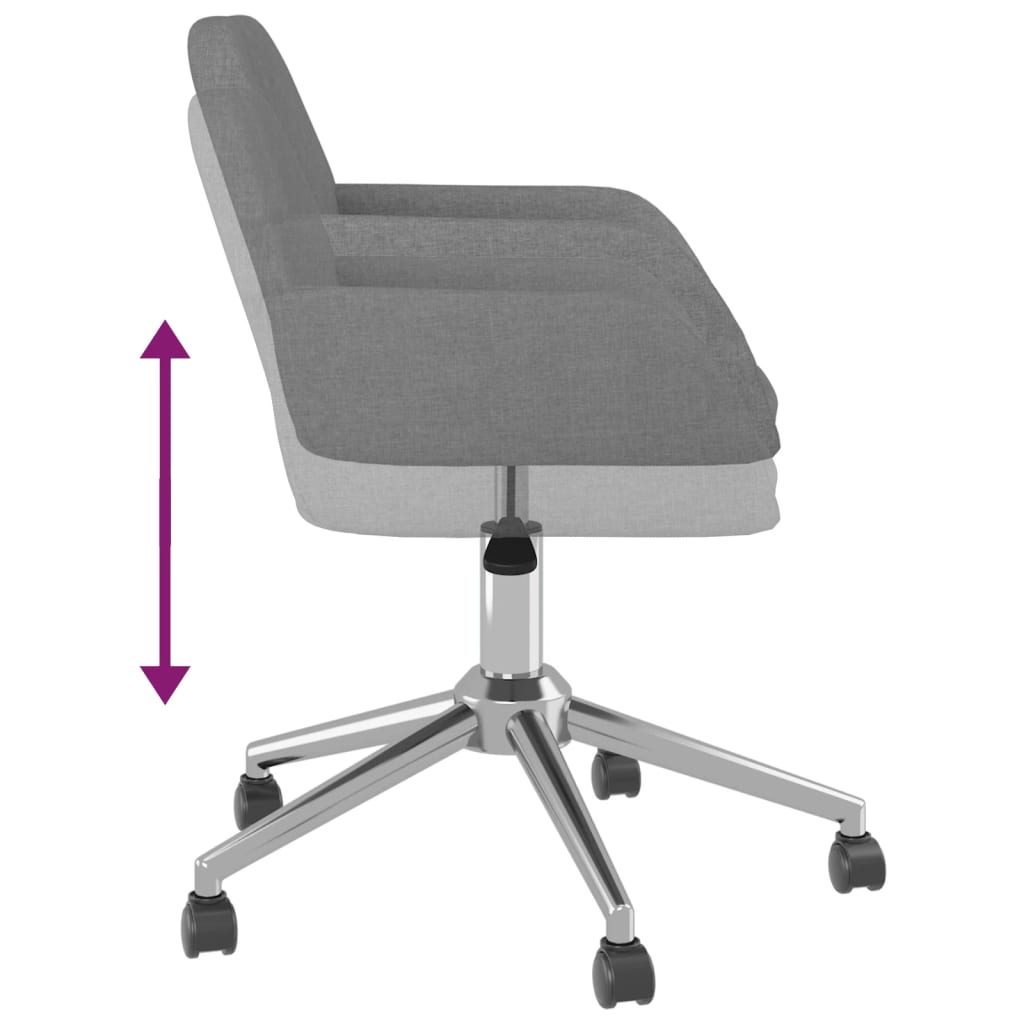 Office chair swivel fabric light gray