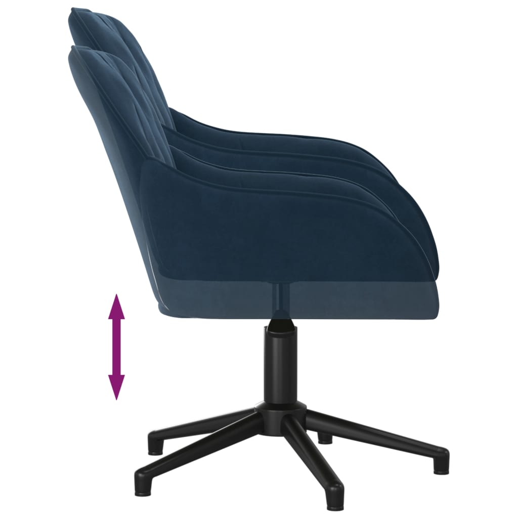 Office chair swivel velvet blue