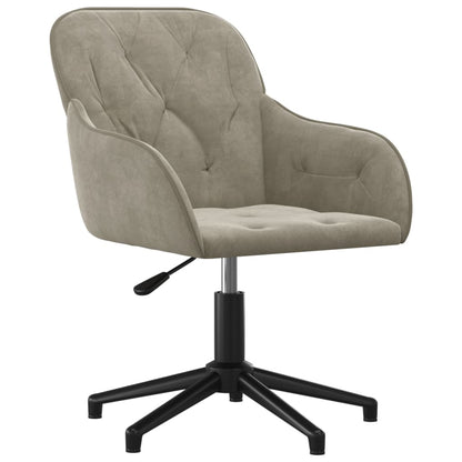 Office chair swivel velvet light gray