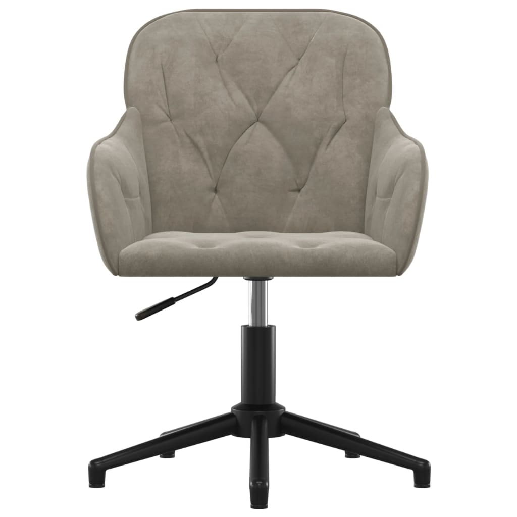 Office chair swivel velvet light gray