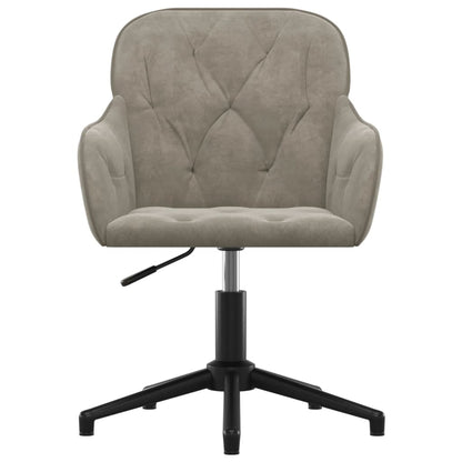 Office chair swivel velvet light gray