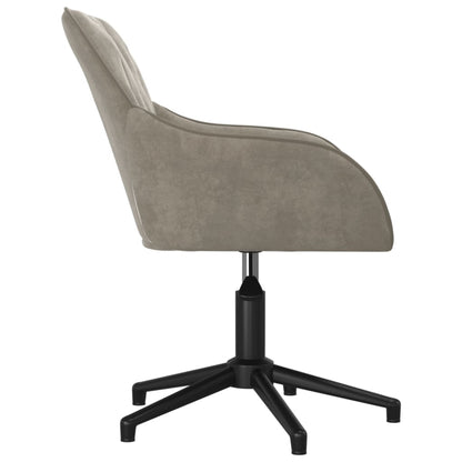 Office chair swivel velvet light gray