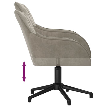 Office chair swivel velvet light gray
