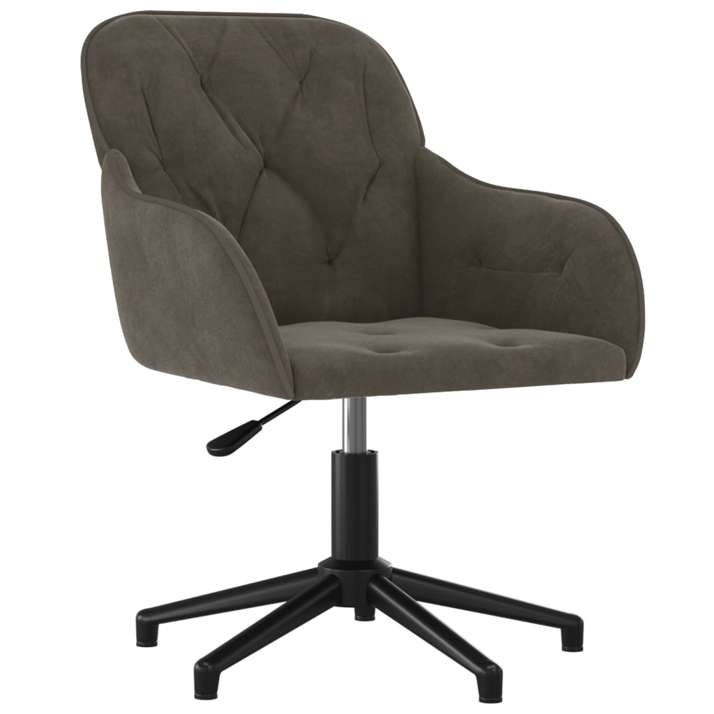 Office chair swivel velvet dark gray