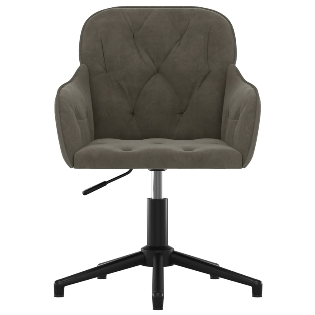 Office chair swivel velvet dark gray