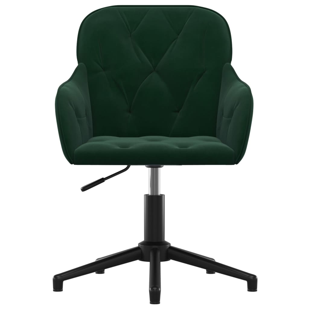 Office chair swivel velvet dark green