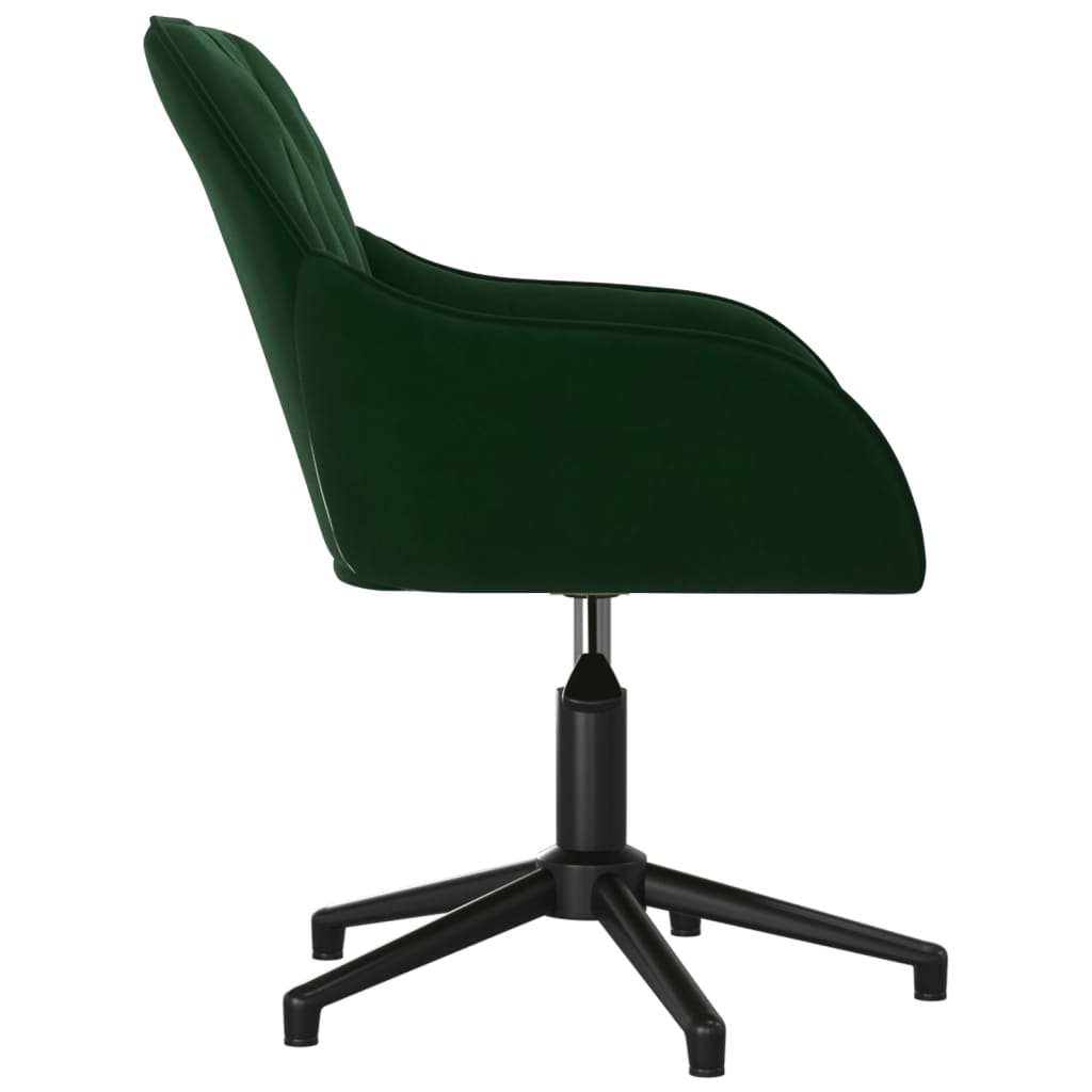 Office chair swivel velvet dark green