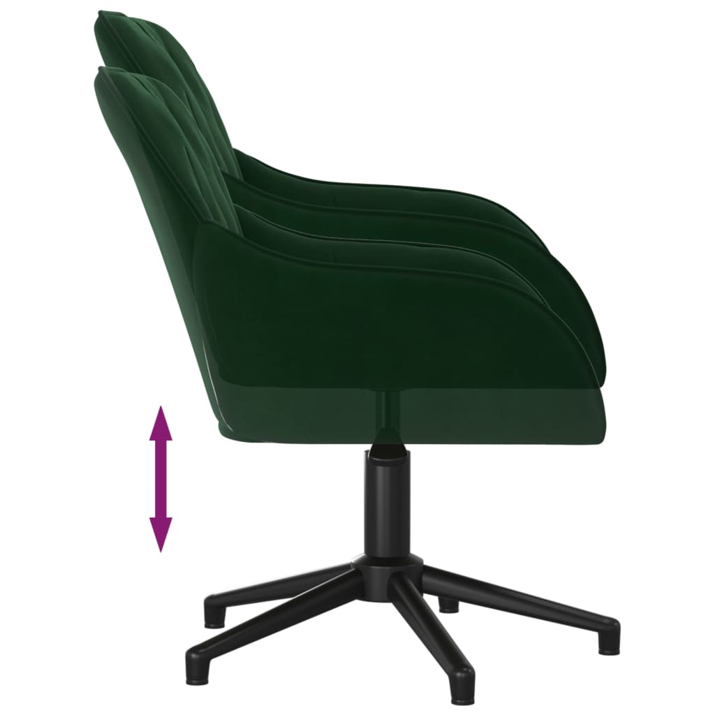 Office chair swivel velvet dark green