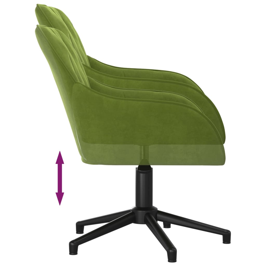 Office chair swivel velvet light green