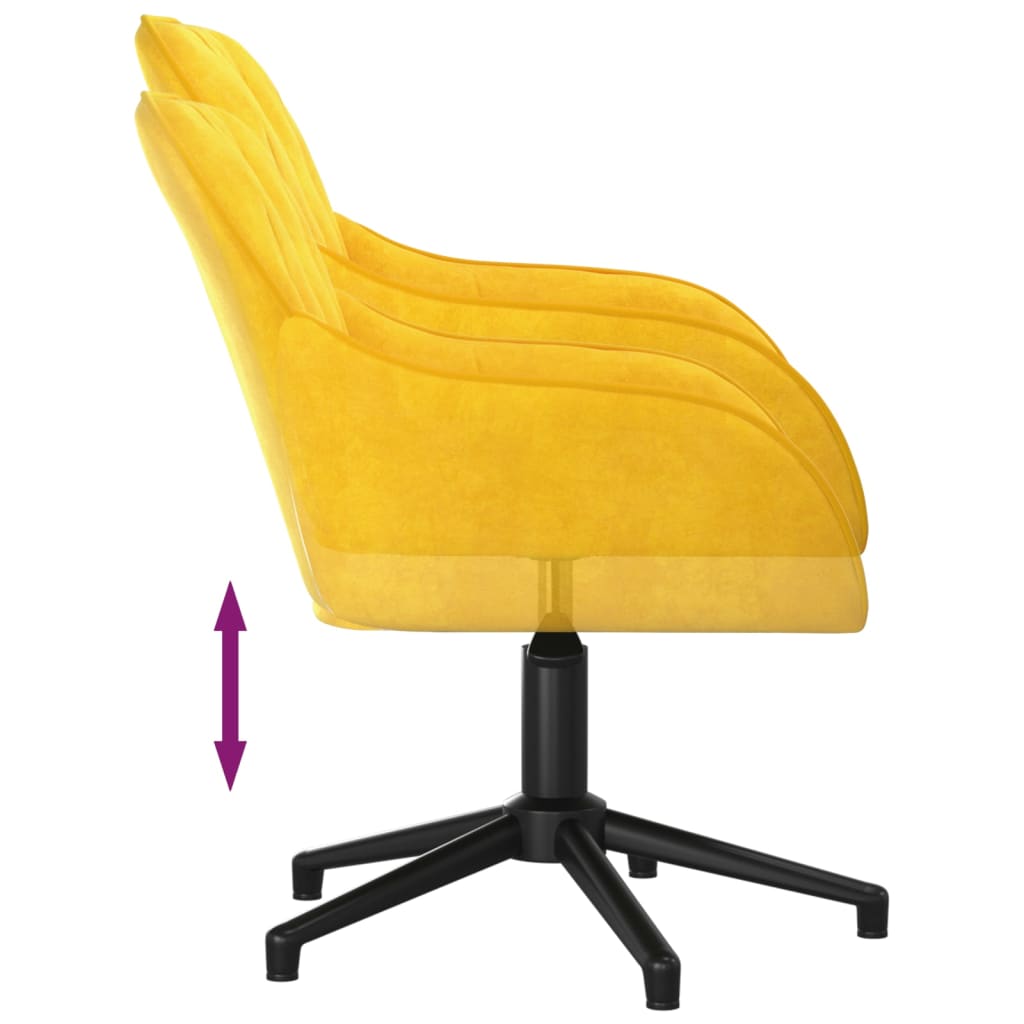 Office chair swivel velvet yellow