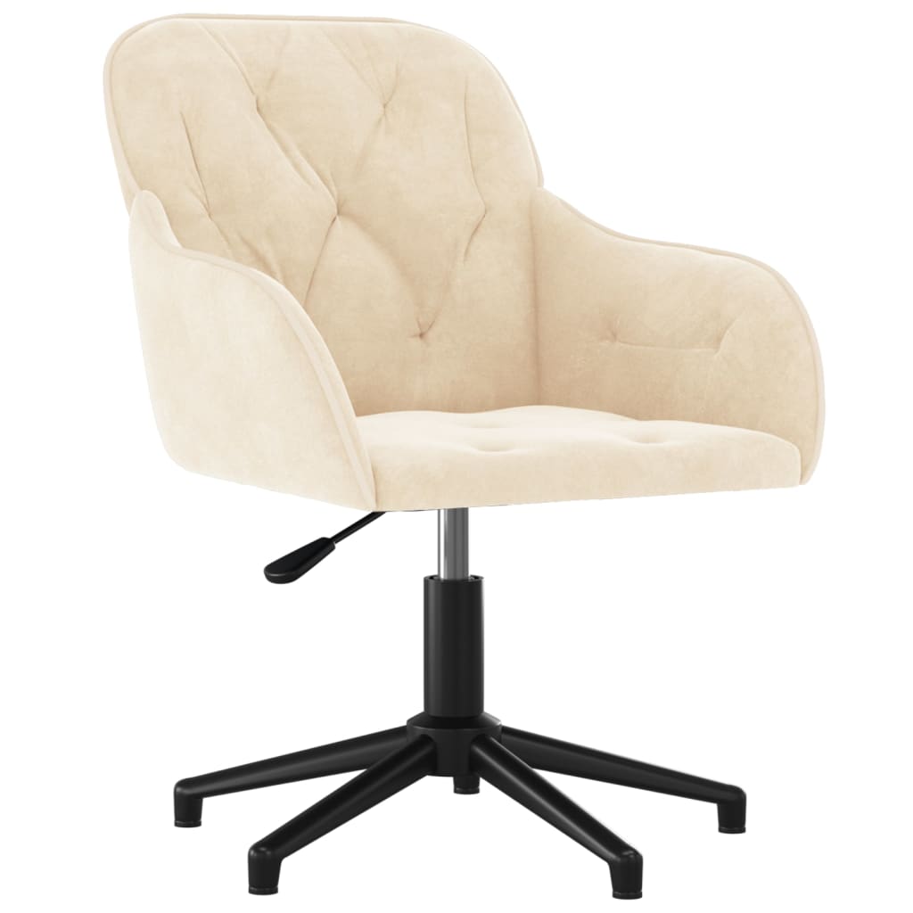 Office chair swivel velvet cream colored