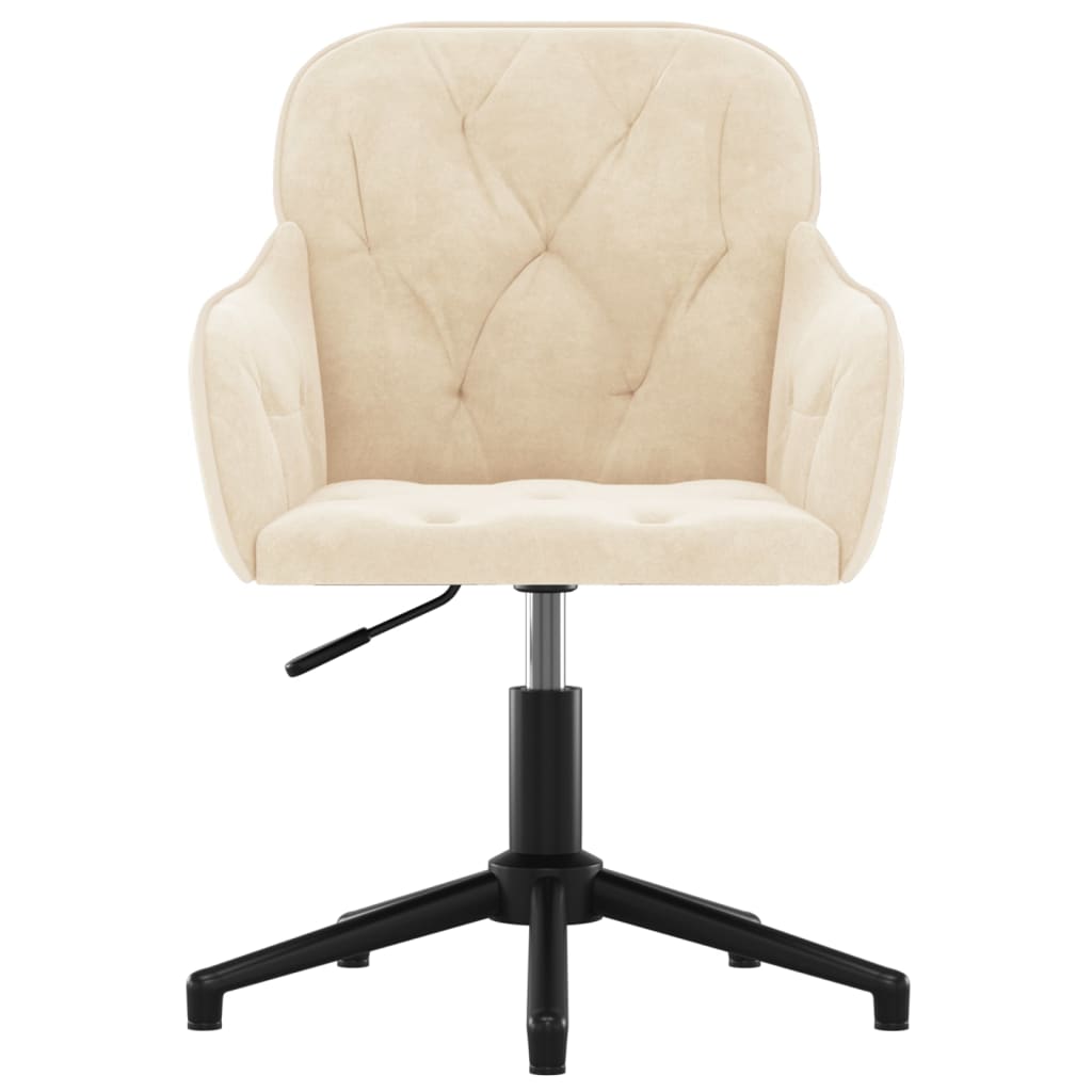 Office chair swivel velvet cream colored