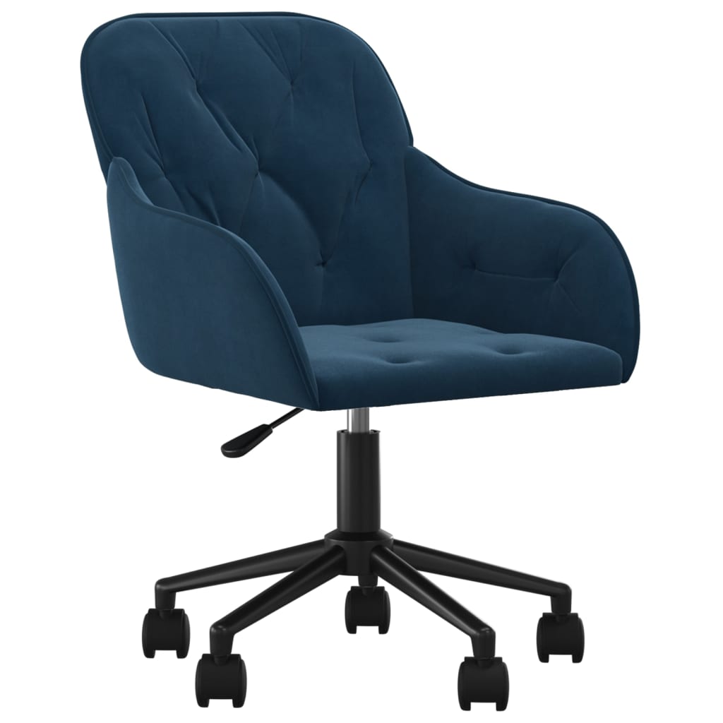 Office chair swivel velvet blue