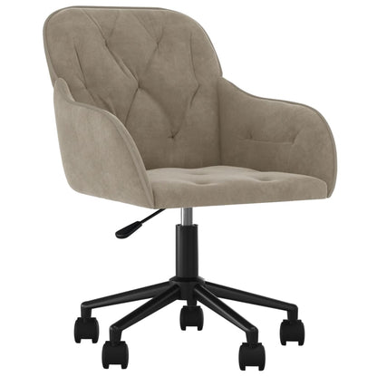 Office chair swivel velvet light gray