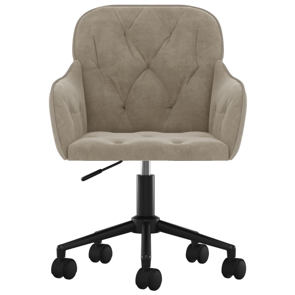 Office chair swivel velvet light gray