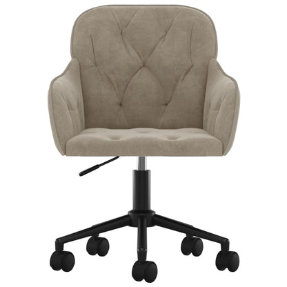 Office chair swivel velvet light gray
