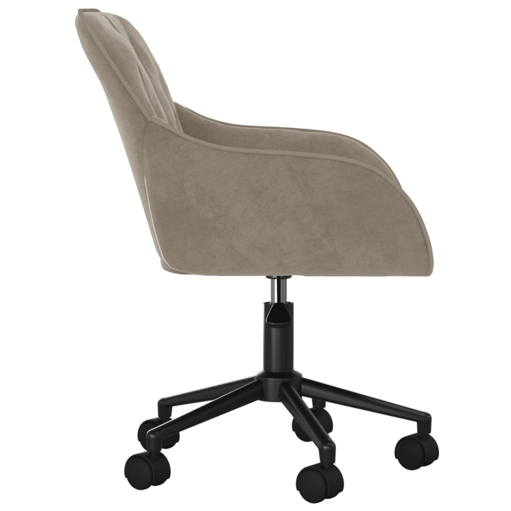 Office chair swivel velvet light gray