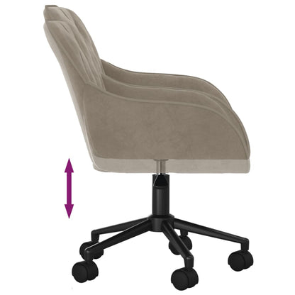 Office chair swivel velvet light gray