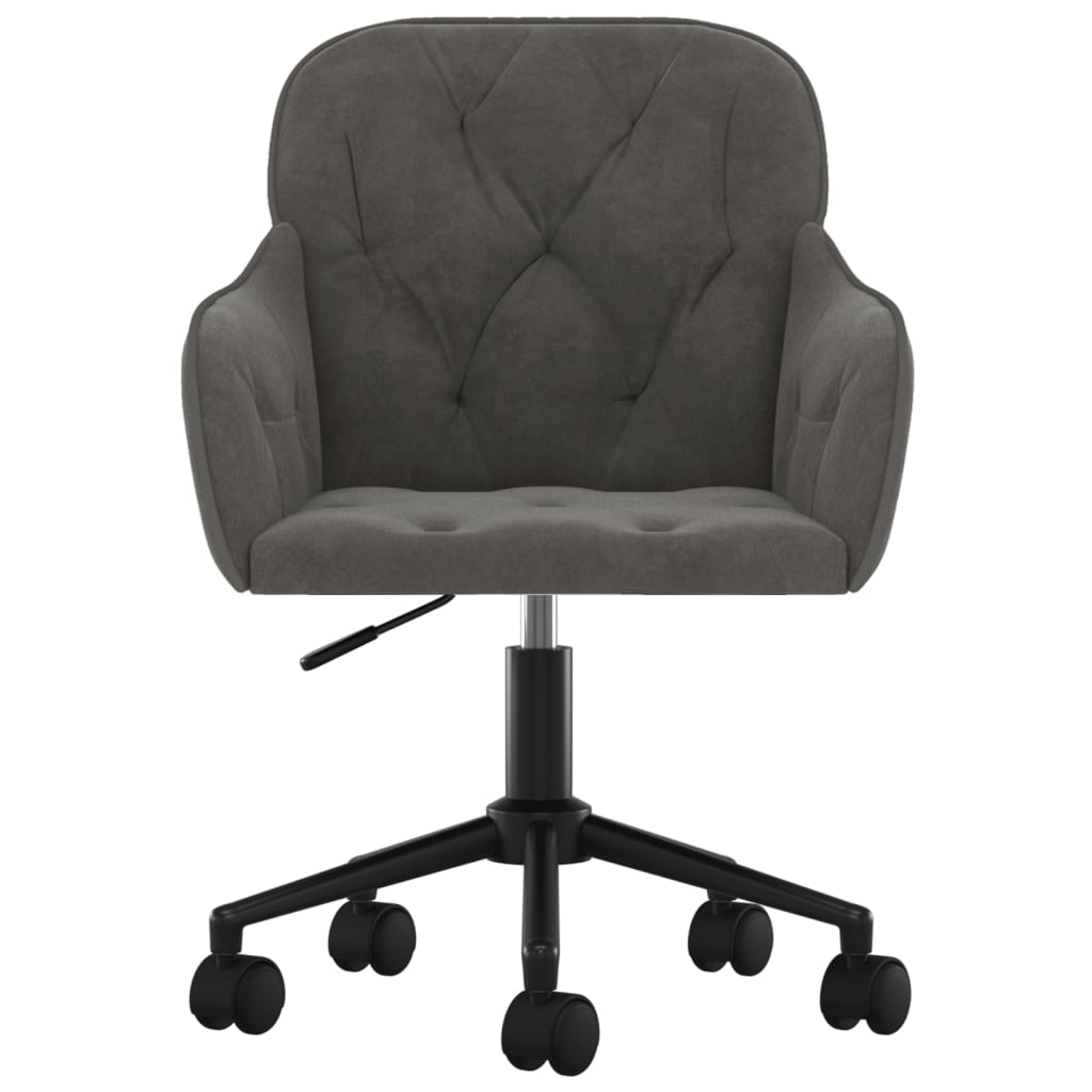 Office chair swivel velvet dark gray