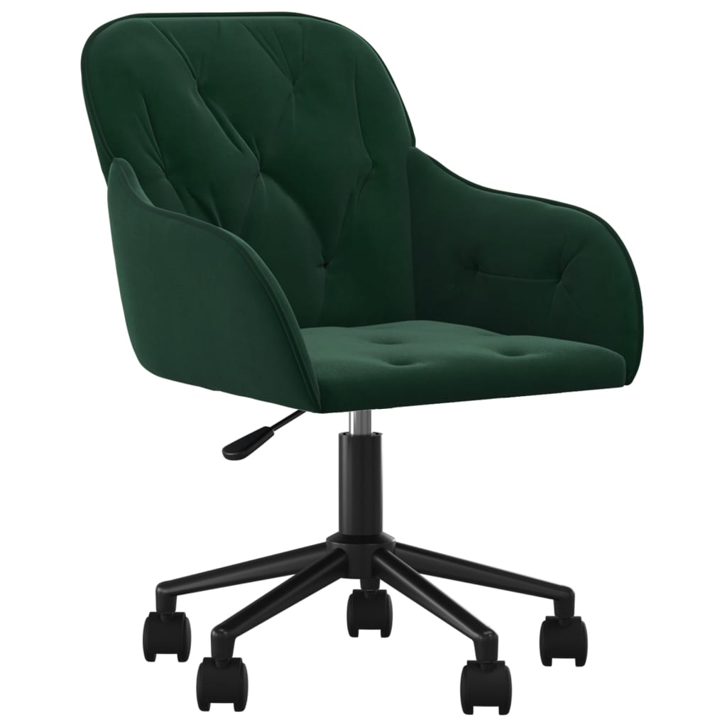 Office chair swivel velvet dark green