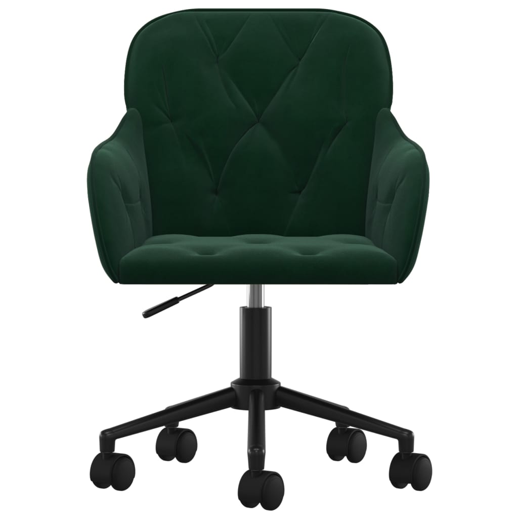 Office chair swivel velvet dark green