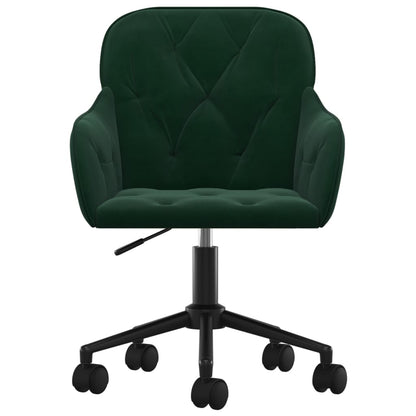 Office chair swivel velvet dark green