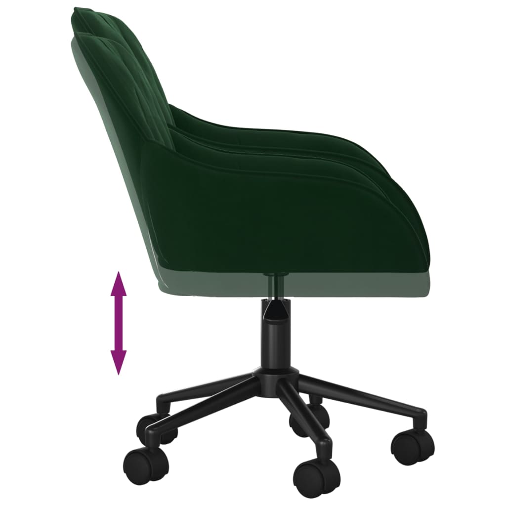 Office chair swivel velvet dark green