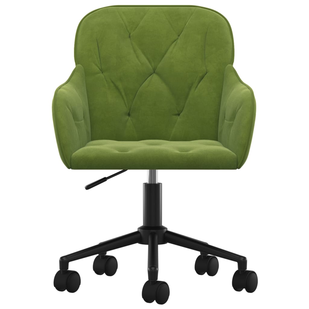 Office chair swivel velvet light green