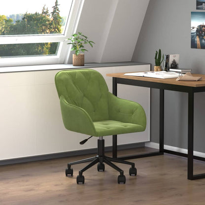 Office chair swivel velvet light green
