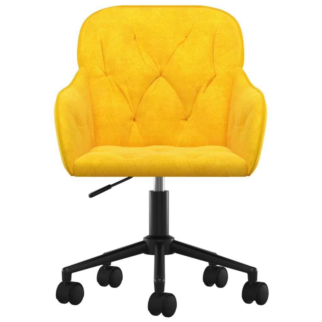 Office chair swivel velvet yellow