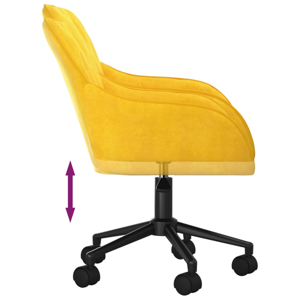 Office chair swivel velvet yellow
